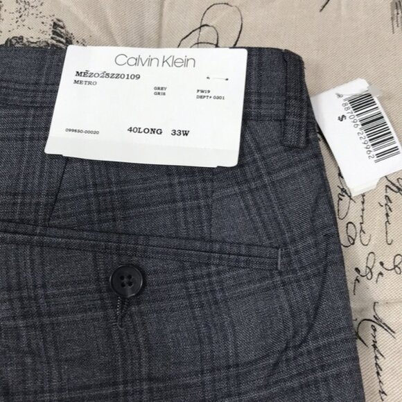 🎁 Calvin Klein Men's Slim-Fit Wool Trousers Dress Pants